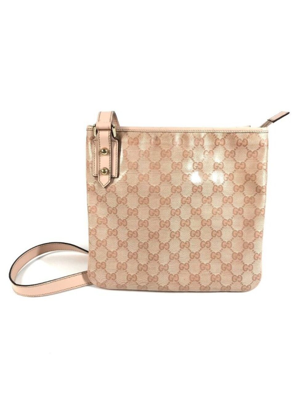 Gucci Shoulder Bag GG Logo Leather Pink